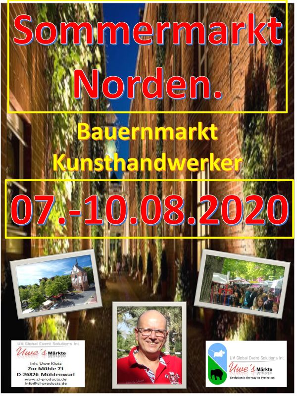 Event-Logo für Norden Sommermarkt Kunst- und Bauernmarkt am 10.08.2020 um 14:00 Uhr in Norden