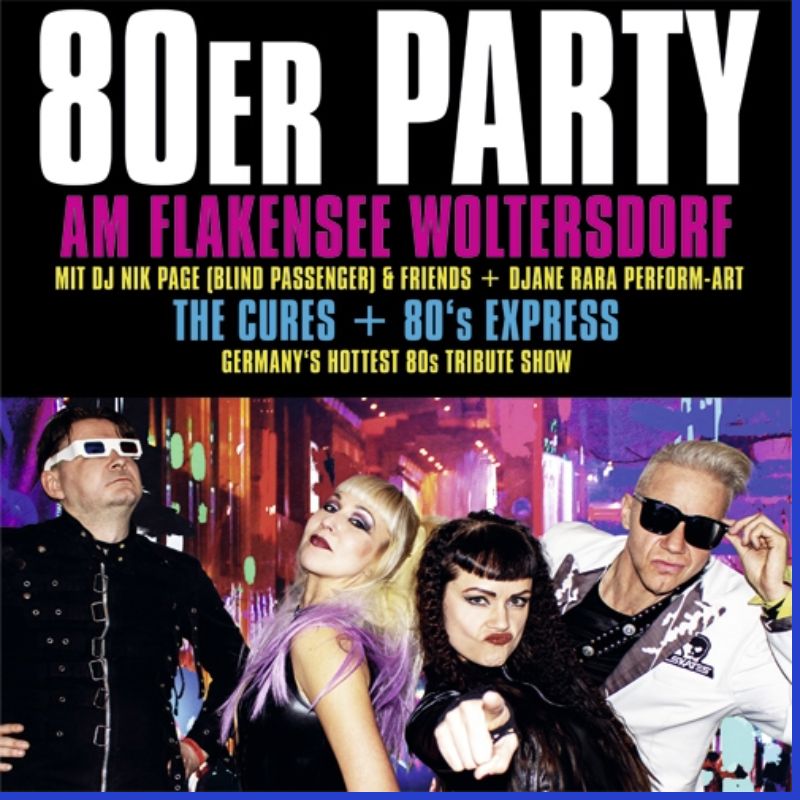 Event-Logo für Die Große 80er PARTY am Flakensee Woltersdorf am 17.08.2024 um 15:00 Uhr in Woltersdorf