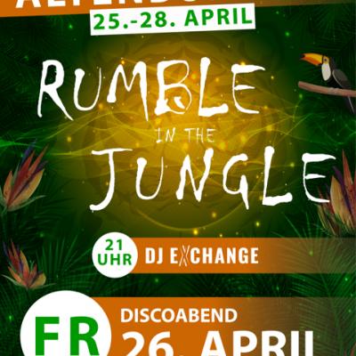 Bild 1 zu Rumble in the Jungle  am 26. April 2024 um 21:00 Uhr, Schloßberg - Altenburg (Alsfeld)