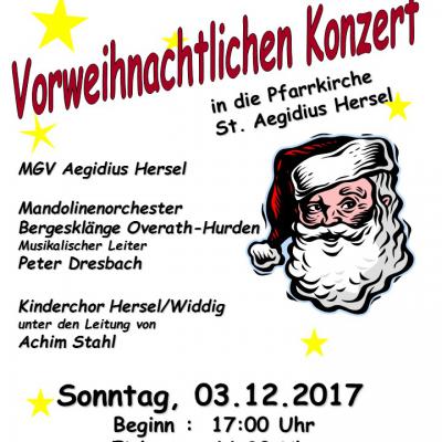 Bild 1 zu Vorweihnachtliches Konzert des MGV Aegidius Hersel  am 03. Dezember 2017 um 17:00 Uhr, Pfarrkirche St. Aegidius Herse (Bornheim-Hersel)