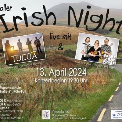 Bild 1 zu 12. Poller Irish Night am 13. April 2024 um 19:30 Uhr, GGS Poller Hauptstraße (Köln)