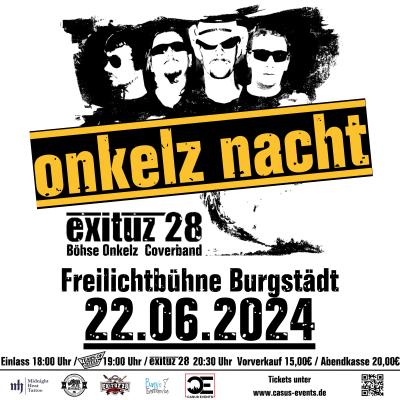 Bild 1 zu Onkelz Nacht Burgstädt mit Exituz28 am 22. Juni 2024 um 18:00 Uhr, Freilichtbühne im Wettinhain (Burgstädt)
