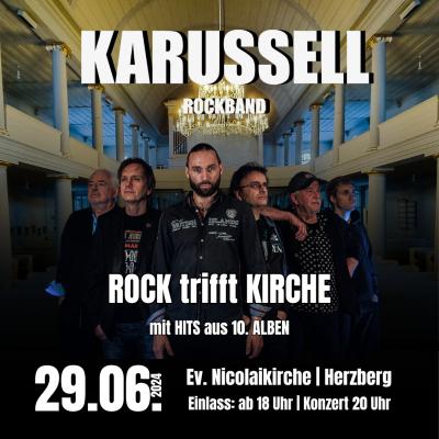 Bild 1 zu ROCK trifft KIRCHE | Karussell-Rockband  am 29. Juni 2024 um 20:00 Uhr, Ev. Luth Nicolaikirche (Herzberg am Harz)