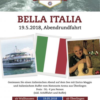Bild 1 zu Bella Italia am 19. Mai 2018 um 19:00 Uhr, MS Seegold (Konstanz / Wallhausen)