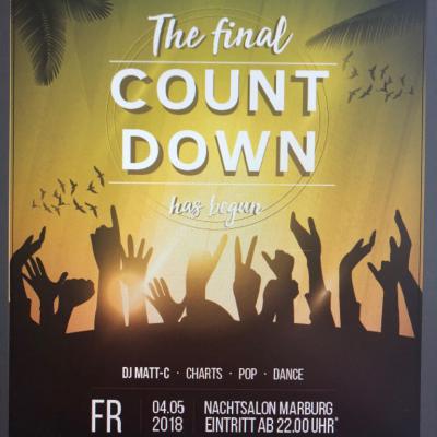 Bild 1 zu Final Countdown Party am 04. Mai 2018 um 22:00 Uhr, Nachtsalon Marburg (Marburg)
