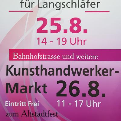 Bild 1 zu Langschläfer Flohmarkt am 25. August 2018 um 14:00 Uhr, Innenstadt (Schwarzenbach an der Saale)
