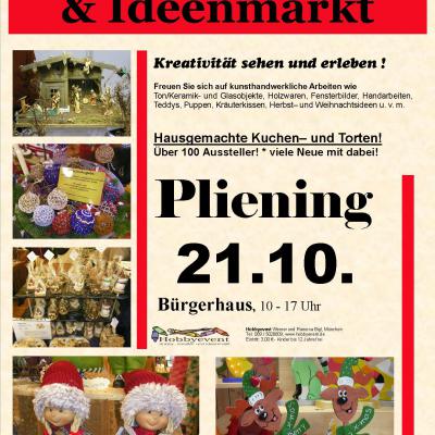 Bild 1 zu Plieninger Hobby-, Künstler- und Ideenmarkt  am 21. Oktober 2018 um 10:00 Uhr, Bürgerhaus Pliening (Pliening)