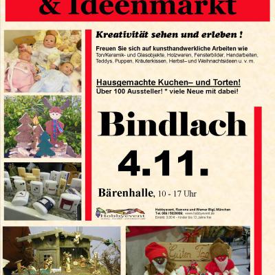 Bild 1 zu Bindlacher Hobby-, Künstler- und Ideenmarkt  am 04. November 2018 um 10:00 Uhr, Bindlach, Bärenhalle (Bindlach)