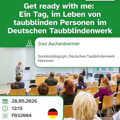 Taubblindenwerk: Ein Tag im Leben Taubblinder in Frankfurt am Main am 28. Mai 2026 um 12:15 Uhr