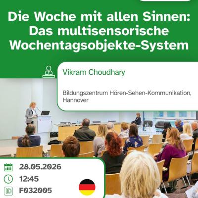 Woche mit allen Sinnen: Multisensorisches System in Frankfurt am Main am 28. Mai 2026 um 12:45 Uhr
