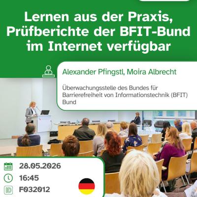 Lernen aus der Praxis, Prüfberichte BFIT-Bund in Frankfurt am Main am 28. Mai 2026 um 16:45 Uhr
