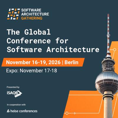 Software Architecture Gathering - Die Konferenz für Softwarearchitektur in Berlin am 16. November 2026 um 09:00 Uhr