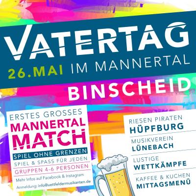 Bild 1 zu Vatertag mit Mannertal-Match am 26. Mai 2022 um 11:00 Uhr, Binscheid bei Üttfeld (Binscheid)