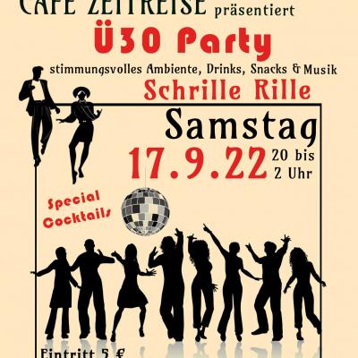 Bild 1 zu Ü30 Party mit der Schrillen Rille am 17. September 2022 um 20:00 Uhr, Café Zeitreise (Jena)