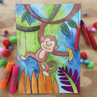 Bild 1 zu Malworkshop: Meine lustiger Affe für Kinder  am 03. Juni 2023 um 10:30 Uhr, Malzauber (Düsseldorf)