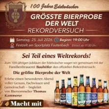 Größte Bierprobe der Welt & Perplex in Achern-Fautenbach am 25. Juli 2026 um 19:00 Uhr