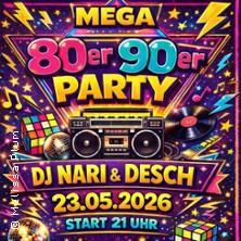 Mega 80/90er Party im Volkshaus Pegau in Pegau am 23. Mai 2026 um 21:00 Uhr